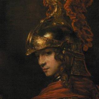 Pallas Athena (detail), Rembrandt, c. 1655