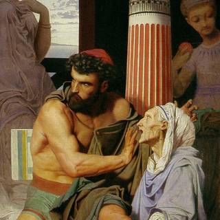 Odysseus and Eurycleia (detail), Gustave Boulanger, 1849
