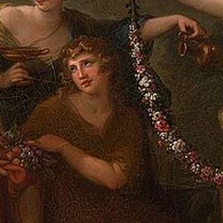 Telemachus and the Nymphs of Calypso (detail), Angelica Kauffman, 1782