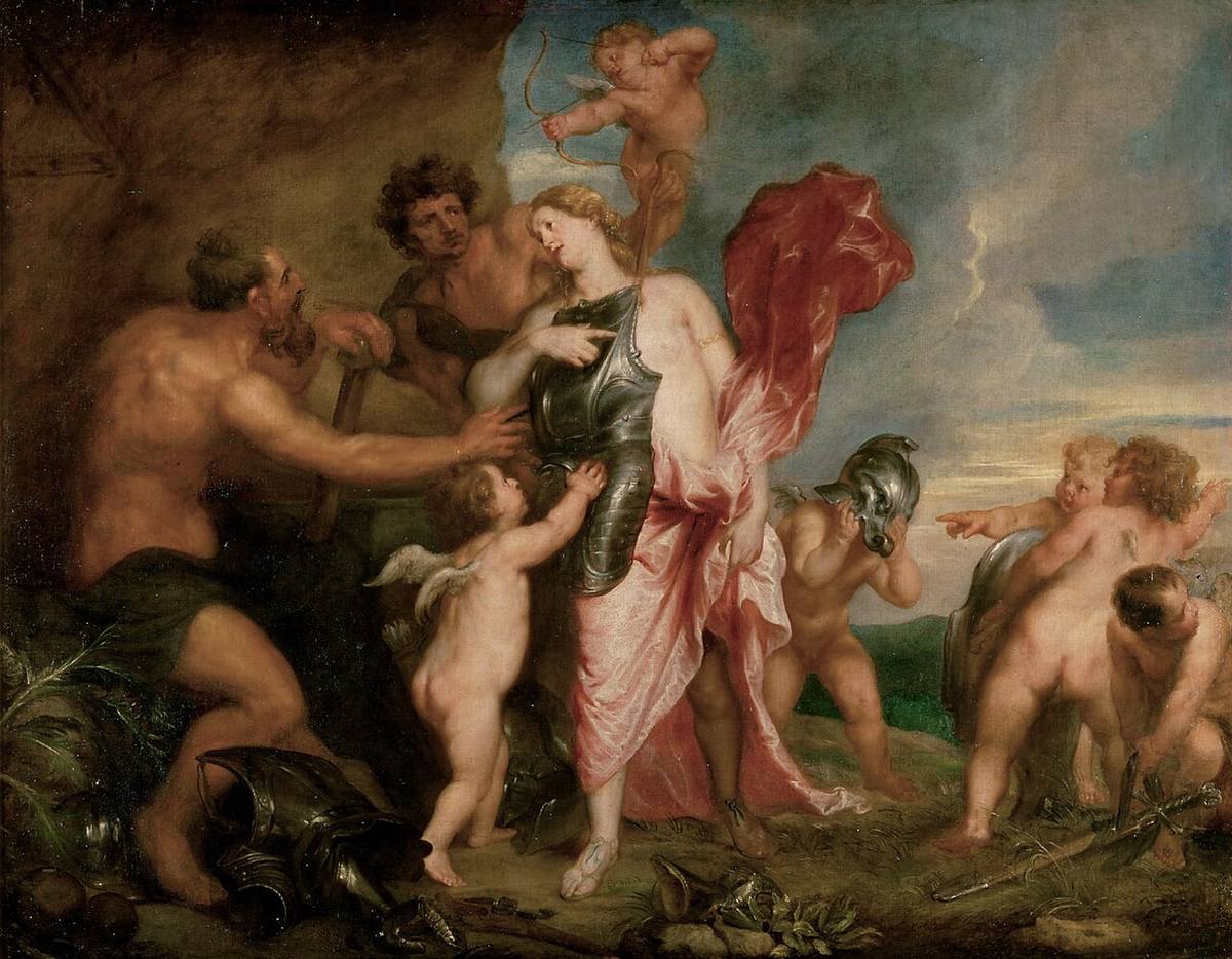 Painting: Thetis receives the black cuirass forged for Achilles from Hephaestus